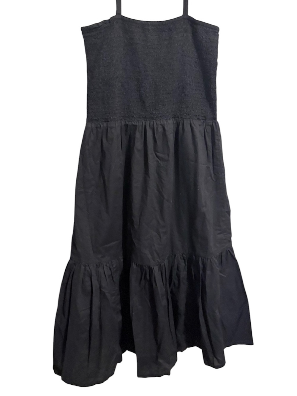 J. Crew Black Smocked Dress with Adjustable Straps